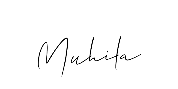 How to make Muhila signature? Allison_Script is a professional autograph style. Create handwritten signature for Muhila name. Muhila signature style 2 images and pictures png