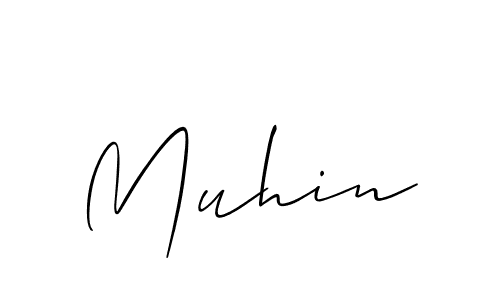 The best way (Allison_Script) to make a short signature is to pick only two or three words in your name. The name Muhin include a total of six letters. For converting this name. Muhin signature style 2 images and pictures png