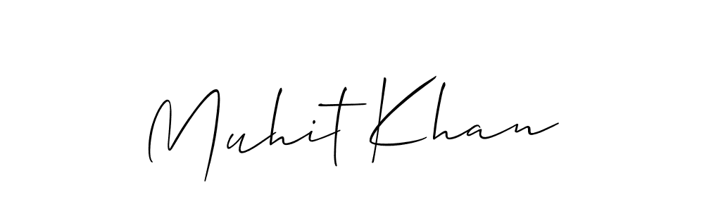 How to make Muhit Khan name signature. Use Allison_Script style for creating short signs online. This is the latest handwritten sign. Muhit Khan signature style 2 images and pictures png