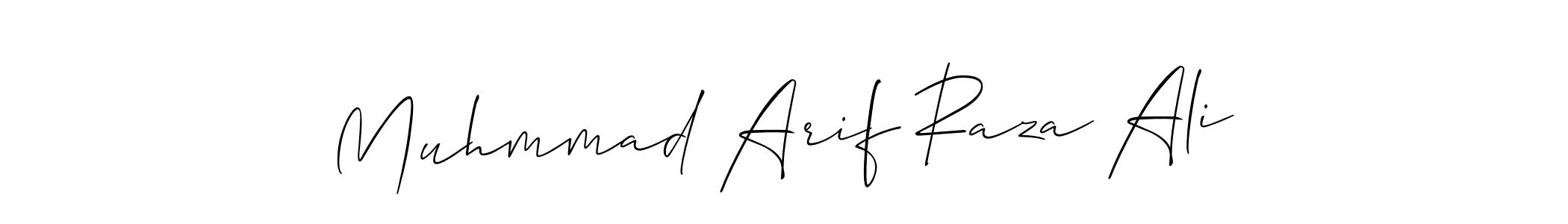 How to Draw Muhmmad Arif Raza Ali signature style? Allison_Script is a latest design signature styles for name Muhmmad Arif Raza Ali. Muhmmad Arif Raza Ali signature style 2 images and pictures png