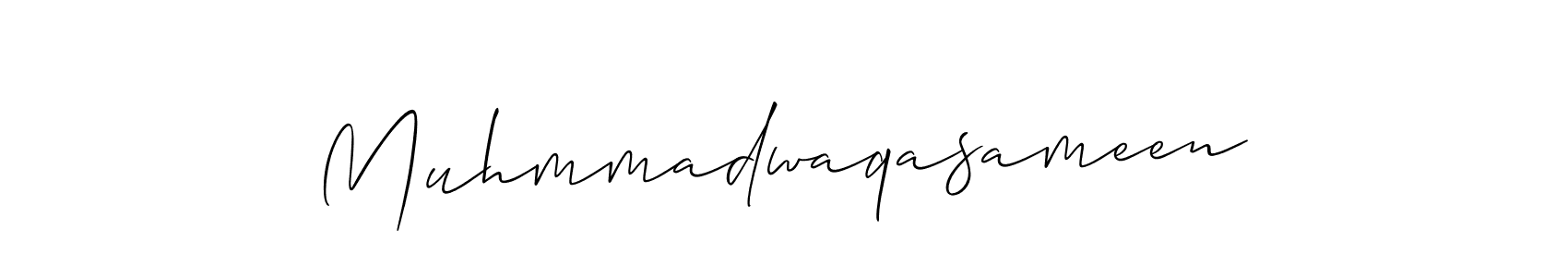 Also we have Muhmmadwaqasameen name is the best signature style. Create professional handwritten signature collection using Allison_Script autograph style. Muhmmadwaqasameen signature style 2 images and pictures png