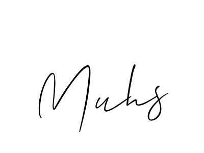 Design your own signature with our free online signature maker. With this signature software, you can create a handwritten (Allison_Script) signature for name Muhs. Muhs signature style 2 images and pictures png