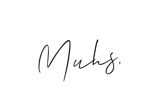 The best way (Allison_Script) to make a short signature is to pick only two or three words in your name. The name Muhs. include a total of six letters. For converting this name. Muhs. signature style 2 images and pictures png