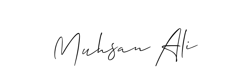 Create a beautiful signature design for name Muhsan Ali. With this signature (Allison_Script) fonts, you can make a handwritten signature for free. Muhsan Ali signature style 2 images and pictures png