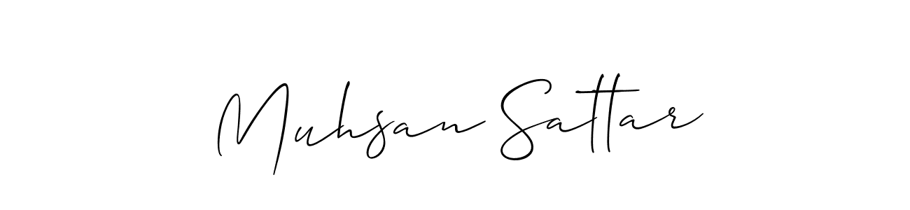 Create a beautiful signature design for name Muhsan Sattar. With this signature (Allison_Script) fonts, you can make a handwritten signature for free. Muhsan Sattar signature style 2 images and pictures png