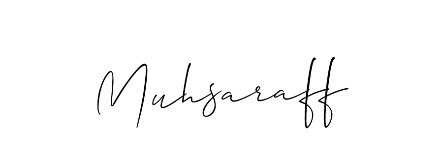 Create a beautiful signature design for name Muhsaraff. With this signature (Allison_Script) fonts, you can make a handwritten signature for free. Muhsaraff signature style 2 images and pictures png