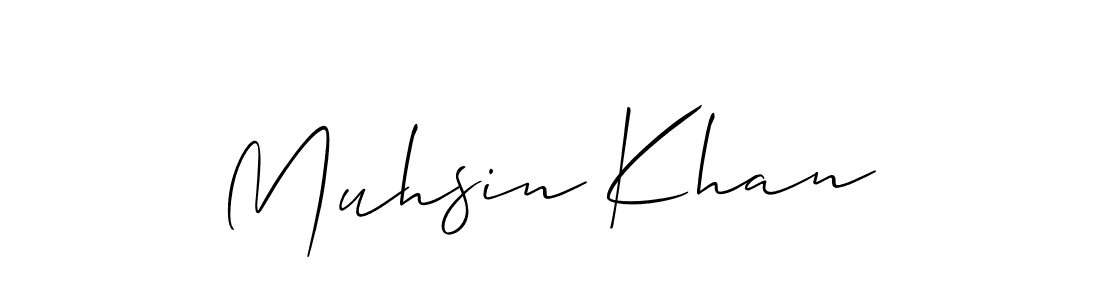 How to make Muhsin Khan name signature. Use Allison_Script style for creating short signs online. This is the latest handwritten sign. Muhsin Khan signature style 2 images and pictures png