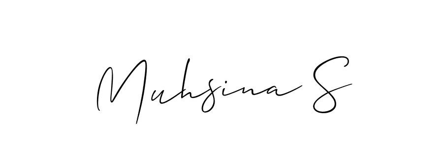 Use a signature maker to create a handwritten signature online. With this signature software, you can design (Allison_Script) your own signature for name Muhsina S. Muhsina S signature style 2 images and pictures png
