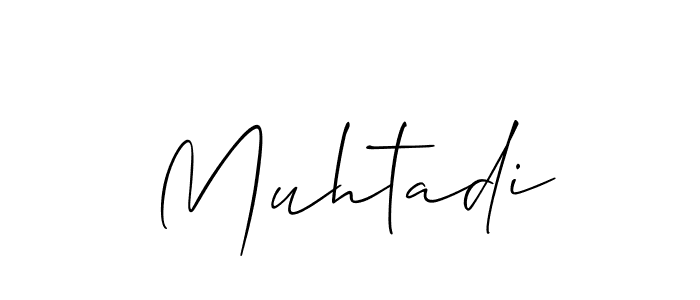 Allison_Script is a professional signature style that is perfect for those who want to add a touch of class to their signature. It is also a great choice for those who want to make their signature more unique. Get Muhtadi name to fancy signature for free. Muhtadi signature style 2 images and pictures png