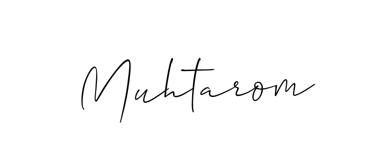 Design your own signature with our free online signature maker. With this signature software, you can create a handwritten (Allison_Script) signature for name Muhtarom. Muhtarom signature style 2 images and pictures png