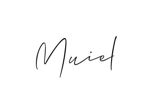 if you are searching for the best signature style for your name Muiel. so please give up your signature search. here we have designed multiple signature styles  using Allison_Script. Muiel signature style 2 images and pictures png