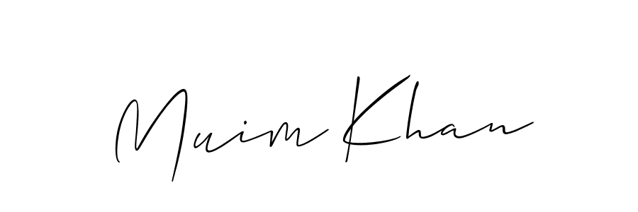 You should practise on your own different ways (Allison_Script) to write your name (Muim Khan) in signature. don't let someone else do it for you. Muim Khan signature style 2 images and pictures png