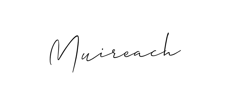 Design your own signature with our free online signature maker. With this signature software, you can create a handwritten (Allison_Script) signature for name Muireach. Muireach signature style 2 images and pictures png