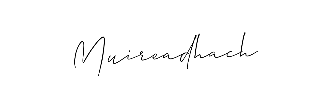 Use a signature maker to create a handwritten signature online. With this signature software, you can design (Allison_Script) your own signature for name Muireadhach. Muireadhach signature style 2 images and pictures png