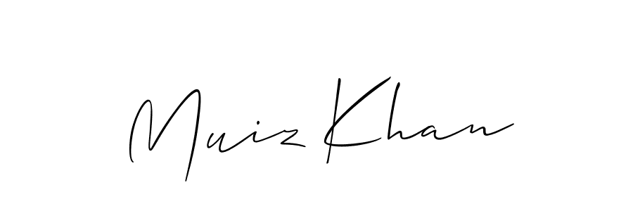Muiz Khan stylish signature style. Best Handwritten Sign (Allison_Script) for my name. Handwritten Signature Collection Ideas for my name Muiz Khan. Muiz Khan signature style 2 images and pictures png