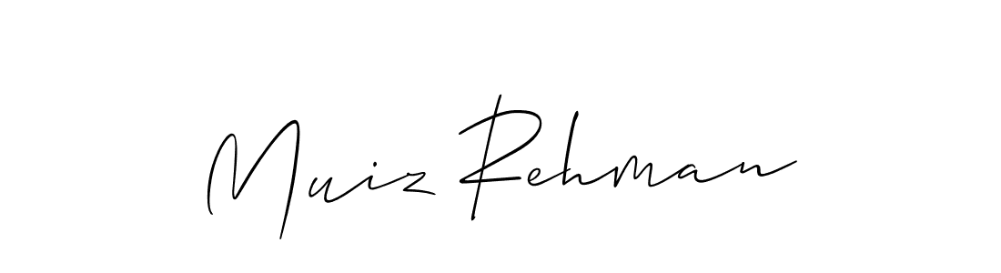 if you are searching for the best signature style for your name Muiz Rehman. so please give up your signature search. here we have designed multiple signature styles  using Allison_Script. Muiz Rehman signature style 2 images and pictures png