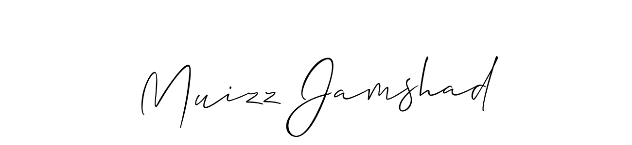 Also You can easily find your signature by using the search form. We will create Muizz Jamshad name handwritten signature images for you free of cost using Allison_Script sign style. Muizz Jamshad signature style 2 images and pictures png