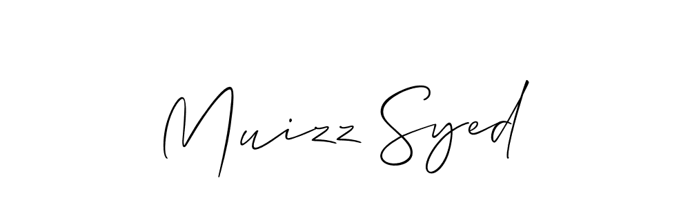 Muizz Syed stylish signature style. Best Handwritten Sign (Allison_Script) for my name. Handwritten Signature Collection Ideas for my name Muizz Syed. Muizz Syed signature style 2 images and pictures png