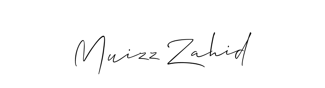 Make a beautiful signature design for name Muizz Zahid. With this signature (Allison_Script) style, you can create a handwritten signature for free. Muizz Zahid signature style 2 images and pictures png