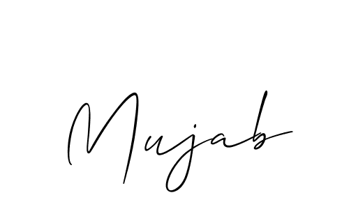 The best way (Allison_Script) to make a short signature is to pick only two or three words in your name. The name Mujab include a total of six letters. For converting this name. Mujab signature style 2 images and pictures png