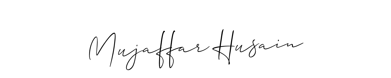 Create a beautiful signature design for name Mujaffar Husain. With this signature (Allison_Script) fonts, you can make a handwritten signature for free. Mujaffar Husain signature style 2 images and pictures png