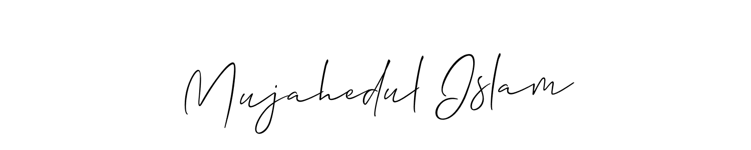 Allison_Script is a professional signature style that is perfect for those who want to add a touch of class to their signature. It is also a great choice for those who want to make their signature more unique. Get Mujahedul Islam name to fancy signature for free. Mujahedul Islam signature style 2 images and pictures png