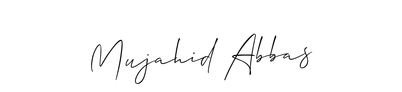 Create a beautiful signature design for name Mujahid Abbas. With this signature (Allison_Script) fonts, you can make a handwritten signature for free. Mujahid Abbas signature style 2 images and pictures png