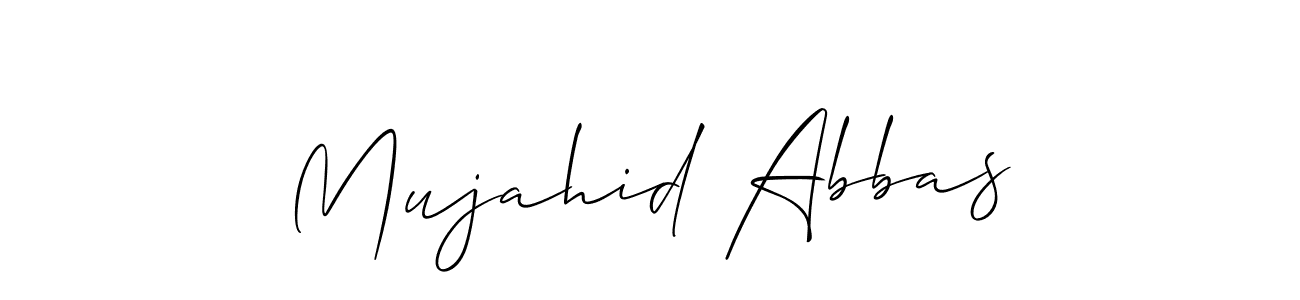 Create a beautiful signature design for name Mujahid Abbas. With this signature (Allison_Script) fonts, you can make a handwritten signature for free. Mujahid Abbas signature style 2 images and pictures png