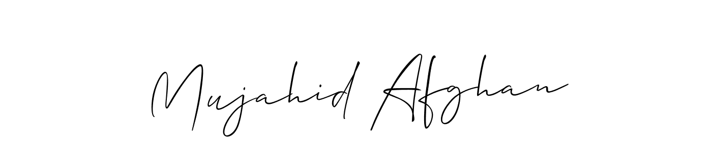 How to make Mujahid Afghan name signature. Use Allison_Script style for creating short signs online. This is the latest handwritten sign. Mujahid Afghan signature style 2 images and pictures png