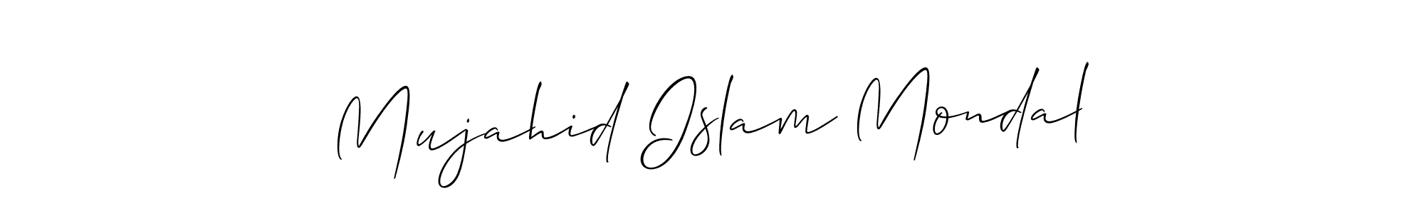 Similarly Allison_Script is the best handwritten signature design. Signature creator online .You can use it as an online autograph creator for name Mujahid Islam Mondal. Mujahid Islam Mondal signature style 2 images and pictures png