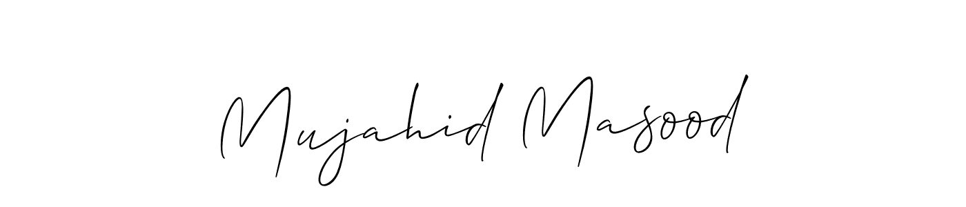 Make a short Mujahid Masood signature style. Manage your documents anywhere anytime using Allison_Script. Create and add eSignatures, submit forms, share and send files easily. Mujahid Masood signature style 2 images and pictures png