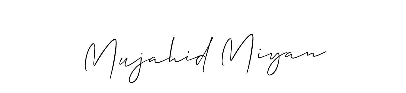 if you are searching for the best signature style for your name Mujahid Miyan. so please give up your signature search. here we have designed multiple signature styles  using Allison_Script. Mujahid Miyan signature style 2 images and pictures png