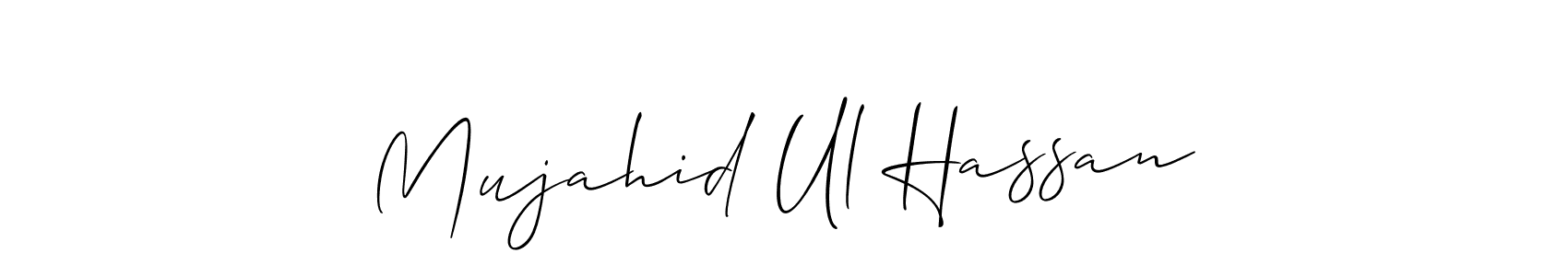 Use a signature maker to create a handwritten signature online. With this signature software, you can design (Allison_Script) your own signature for name Mujahid Ul Hassan. Mujahid Ul Hassan signature style 2 images and pictures png