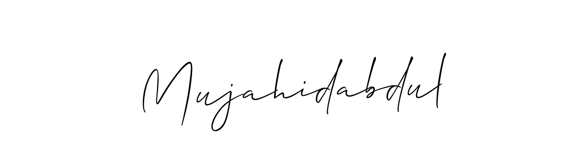 How to make Mujahidabdul name signature. Use Allison_Script style for creating short signs online. This is the latest handwritten sign. Mujahidabdul signature style 2 images and pictures png