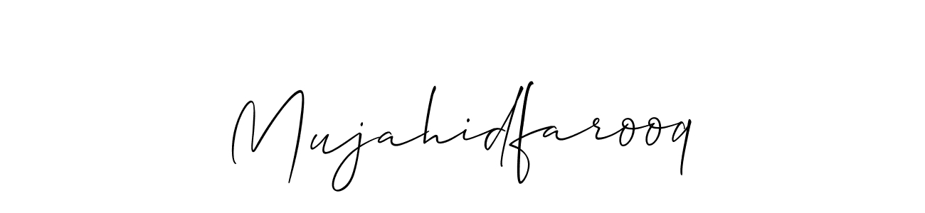 How to make Mujahidfarooq signature? Allison_Script is a professional autograph style. Create handwritten signature for Mujahidfarooq name. Mujahidfarooq signature style 2 images and pictures png