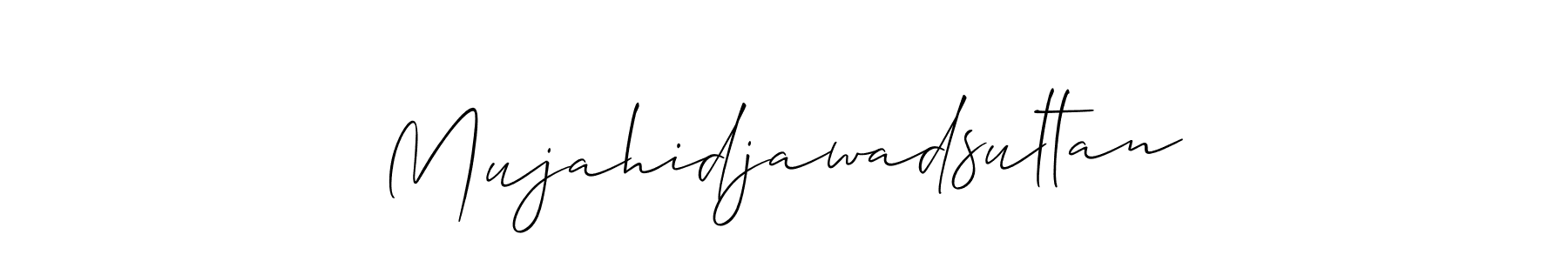 How to make Mujahidjawadsultan signature? Allison_Script is a professional autograph style. Create handwritten signature for Mujahidjawadsultan name. Mujahidjawadsultan signature style 2 images and pictures png