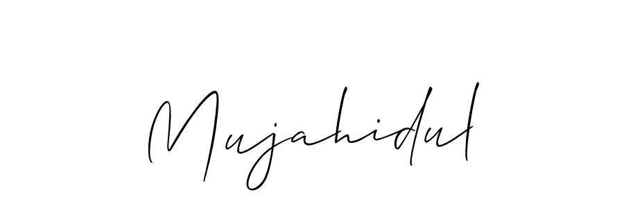 How to make Mujahidul signature? Allison_Script is a professional autograph style. Create handwritten signature for Mujahidul name. Mujahidul signature style 2 images and pictures png