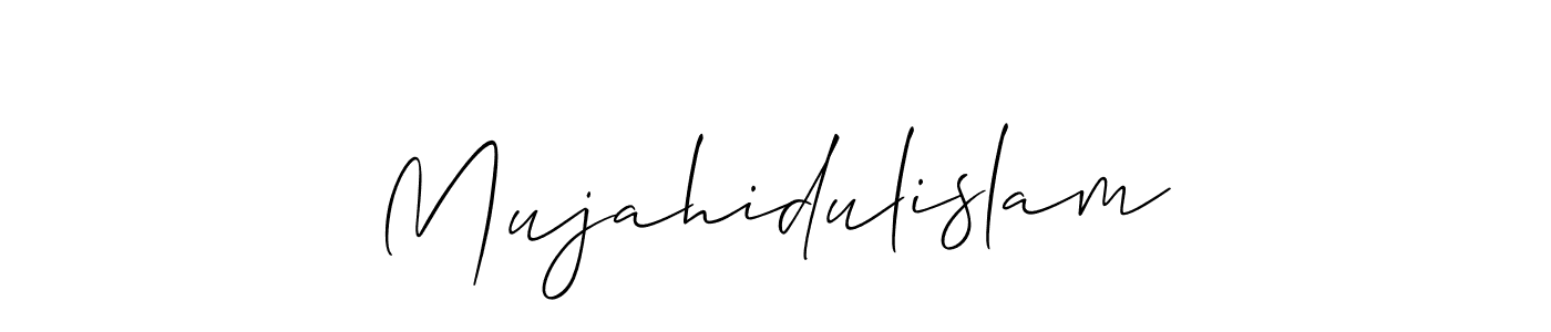 The best way (Allison_Script) to make a short signature is to pick only two or three words in your name. The name Mujahidulislam include a total of six letters. For converting this name. Mujahidulislam signature style 2 images and pictures png