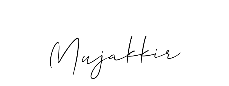 Make a beautiful signature design for name Mujakkir. With this signature (Allison_Script) style, you can create a handwritten signature for free. Mujakkir signature style 2 images and pictures png
