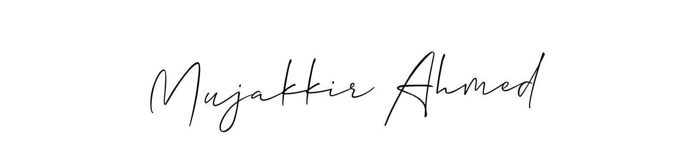 It looks lik you need a new signature style for name Mujakkir Ahmed. Design unique handwritten (Allison_Script) signature with our free signature maker in just a few clicks. Mujakkir Ahmed signature style 2 images and pictures png
