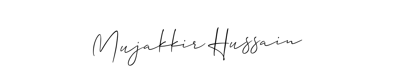 Design your own signature with our free online signature maker. With this signature software, you can create a handwritten (Allison_Script) signature for name Mujakkir Hussain. Mujakkir Hussain signature style 2 images and pictures png
