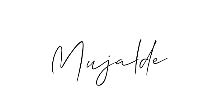 How to make Mujalde name signature. Use Allison_Script style for creating short signs online. This is the latest handwritten sign. Mujalde signature style 2 images and pictures png