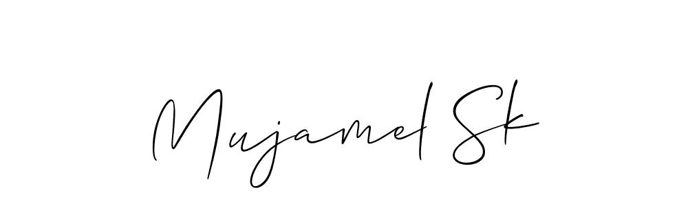 Make a beautiful signature design for name Mujamel Sk. With this signature (Allison_Script) style, you can create a handwritten signature for free. Mujamel Sk signature style 2 images and pictures png