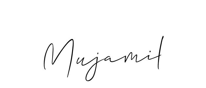 How to make Mujamil signature? Allison_Script is a professional autograph style. Create handwritten signature for Mujamil name. Mujamil signature style 2 images and pictures png