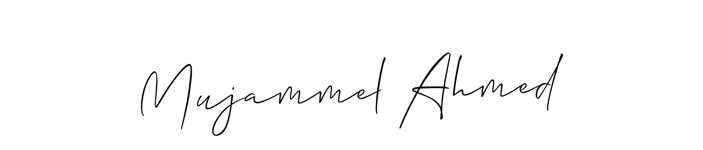 You should practise on your own different ways (Allison_Script) to write your name (Mujammel Ahmed) in signature. don't let someone else do it for you. Mujammel Ahmed signature style 2 images and pictures png