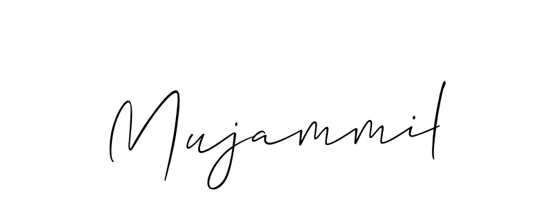 How to make Mujammil name signature. Use Allison_Script style for creating short signs online. This is the latest handwritten sign. Mujammil signature style 2 images and pictures png