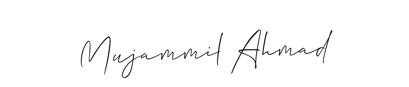 How to make Mujammil Ahmad name signature. Use Allison_Script style for creating short signs online. This is the latest handwritten sign. Mujammil Ahmad signature style 2 images and pictures png
