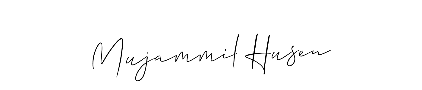 You should practise on your own different ways (Allison_Script) to write your name (Mujammil Husen) in signature. don't let someone else do it for you. Mujammil Husen signature style 2 images and pictures png