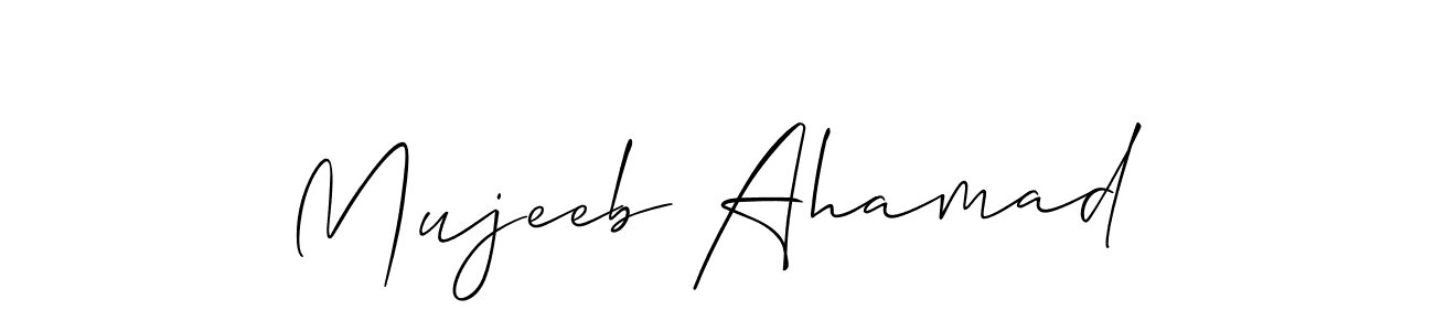 Also we have Mujeeb Ahamad name is the best signature style. Create professional handwritten signature collection using Allison_Script autograph style. Mujeeb Ahamad signature style 2 images and pictures png