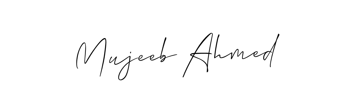 This is the best signature style for the Mujeeb Ahmed name. Also you like these signature font (Allison_Script). Mix name signature. Mujeeb Ahmed signature style 2 images and pictures png